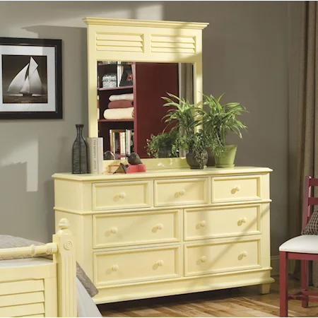 Double Dresser with Landscape Mirror